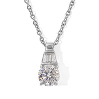 EverTrue Moissanite 1.40 ctw Pendant in Platinum Bond with Stainless Steel Necklace 20 Inches