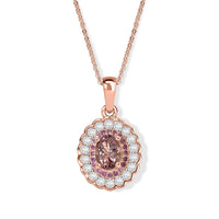 D'Joy Premium Blush Tourmaline, Multi Gemstone Pendant Necklace (20 Inches) in 18K Vermeil RG Over Sterling Silver 1.50 ctw