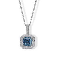 Luxuriant Lab Grown Blue Diamond IR and Lab Grown Diamond VS 2.50 ctw Pendant Necklace in 950 Platinum 20 Inches 4.85 Grams