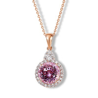 D'Joy Premium Martha Rocha Kunzite, Moissanite Pendant Necklace (18 Inches) in 18K Vermeil RG Over Sterling Silver 3.90 ctw