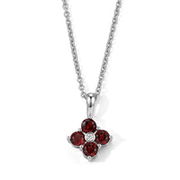 Mozambique Garnet and Simulated Diamond 8.00 ctw Pendant in Silvertone with Stainless Steel Necklace 20 Inches