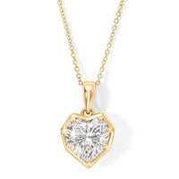 D'Joy Moissanite (Hrt 9mm) Heart of Brilliance Pendant Necklace (20 Inches) in 18K Vermeil YG Over Sterling Silver 2.50 ctw