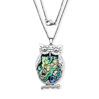 Abalone Shell Crown Pendant in Silvertone with Stainless Steel Necklace 20 Inches