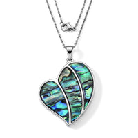 Abalone Shell Pendant in Silvertone with Stainless Steel Necklace 20 Inches
