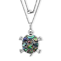 Abalone Shell Pendant in Silvertone with Stainless Steel Necklace 20 Inch