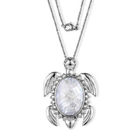 White Mother Of Pearl Pendant in Silvertone with Stainless Steel Necklace 20 Inch