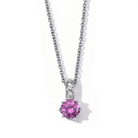 EverTrue Pink and White Moissanite 1.60 ctw Pendant in Platinum Bond with Stainless Steel Necklace 20 Inches