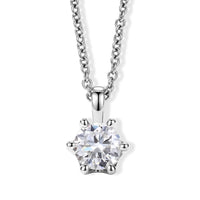 D''Joy Moissanite 1.25 ctw Pendant in Rhodium Over Sterling Silver with Stainless Steel Necklace (18 Inches)