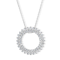 Luxuriant Lab Grown Diamond (G-H, SI) Pendant Necklace (18-20 Inches) in Rhodium Over Sterling Silver 0.50 ctw