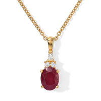 EverTrue Niassa Ruby (FF) and Moissanite 2.65 ctw Pendant in 18K YG Plated with ION Plated YG Stainless Steel Necklace 20 Inches
