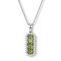 D''Joy Calabar Tourmaline and Moissanite 1.50 ctw Pendant Necklace (20 Inches) in Rhodium Over Sterling Silver