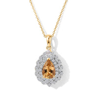Pendant with Snake Chain (Size 18) in 18K YG Vermeil Sterling Silver 2.48 ctw