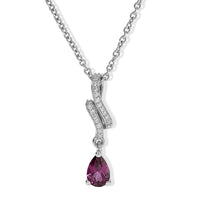 D''Joy Blue Apatite and White Zircon 0.80 ctw Cross Pendant in Rhodium Over Sterling Silver with Stainless Steel Necklace 20 Inches