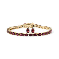 D'Joy Premium Orissa Rhodolite Garnet Vineyard Glow Earrings and Bracelet (6.50In) in 18K Vermeil YG Over Sterling Silver 16.00 ctw
