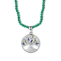 D''Joy Passport to Israel Kashmir Kyanite, Hebei Peridot Pendant with Beaded Necklace (18 Inches) in Rhodium Over Sterling Silver 70.80 ctw