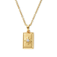 D''Joy Diamond Assent Pendant in 18K YG Over Sterling Silver with 18K YG Plated Stainless Steel Necklace 20 Inches