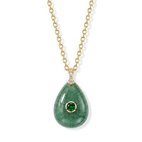 Amazonite, Austrian Crystal and Simulated Diamond 20.00 ctw Pendant in Silvertone with ION Plated YG Stainless Steel Necklace 17.5-19.5 Inches