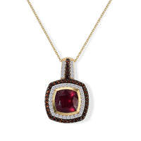 D'Joy Premium Niassa Ruby, Champagne and White Zircon Pendant Necklace (20 Inches) in 18K Vermeil YG Over Sterling Silver 5.50 ctw