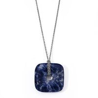 Galilea Rose Quartz 58.00 ctw Pendant in Silvertone with Stainless Steel Necklace 26 Inches