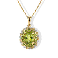 D''Joy Hebei Peridot, Chrome Diopside Pendant Necklace (20 Inches) in Rhodium and 18K Vermeil YG Over Sterling Silver 2.30 ctw