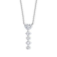Luxuriant Lab Grown Diamond (E-F, VS) Heart Pendant Necklace (20-22 Inches) in Rhodium Over Sterling Silver 1.00 ctw