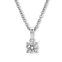 EverTrue Moissanite (Rnd 6mm) Pendant in platinum Bond with Stainless Steel Necklace (20 Inches) 0.75 ctw