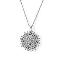 LuxuriantLab Grown Diamond G-H SI 1.00 ctw Pendant Necklace in Rhodium Over Sterling Silver 20 Inches