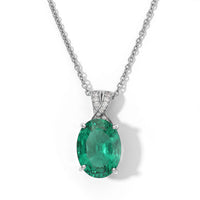 EverTrue Emeraldine Triplet Quartz, Moissanite Pendant in Platinum Bond with Stainless Steel Necklace (20 Inches) 9.70 ctw