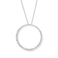 Luxuriant Lab Grown Diamond (G-H, SI) Pendant Necklace (18-20 Inches) in Rhodium Over Sterling Silver 1.00 ctw
