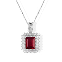 D''Joy Niassa Ruby (FF), Moissanite Pendant Necklace (20 Inches) in Rhodium Over Sterling Silver 6.40 ctw