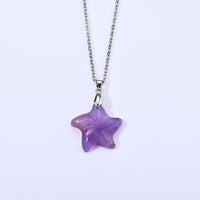 African Amethyst 20.00 ctw Pendant in Silvertone with Stainless Steel Necklace (20 Inches)