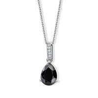D''Joy Black and White Moissanite 2.00 ctw Pendant Necklace in Rhodium Over Sterling Silver 20 Inches