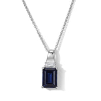 D''Joy Premium Catalina Iolite and Moissanite 1.50 ctw Pendant Necklace in Rhodium Over Sterling Silver 20 Inches