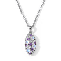 EverTrue Rainbow Moonstone and Multi Gemstone 1.90 ctw Pendant in Platinum Bond with Stainless Steel Necklace (20 Inches)