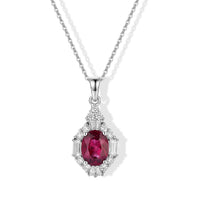 Certified and Appraised D''Joy Premium Usambara Color Change Garnet, Moissanite Pendant Necklace (18 Inches) in Rhodium Over Sterling Silver 3.10 ctw