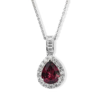 D''Joy Premium Usambara Color Change Garnet, Moissanite Pendant Necklace (18 Inches) in Rhodium Over Sterling Silver 2.50 ctw