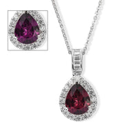 D''Joy Premium Usambara Color Change Garnet, Moissanite Pendant Necklace (18 Inches) in Rhodium Over Sterling Silver 2.50 ctw