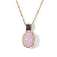 EverTrue Kunzite and Multi Gemstone 11.15 ctw Pendant in 18K YG Plated with ION Plated YG Stainless Steel Necklace 20 Inches