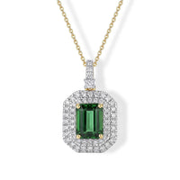 Certified & Appraised 10K Yellow Gold AAA Sapo Tourmaline, Luxuriant Lab Grown Diamond (G-H, SI) (0.65 cts) Pendant Necklace (18 Inches) 3.25 ctw