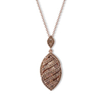 D''Joy Natural Red Diamond 1.00 ctw Pendant Necklace in 18K Vermeil Rose Gold Over Sterling Silver (18 Inches)
