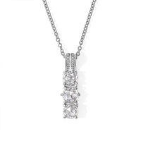EverTrue Simulated Diamond Pendant Necklace 20 Inches in Stainless Steel 4.00 ctw