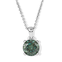D''Joy Green Moissanite 2.00 ctw Pendant Necklace in Rhodium Over Sterling Silver (20 Inches)