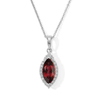 Certified and Appraised D''Joy Premium Usambara Color Change Garnet, Moissanite Pendant Necklace (18 Inches) in Rhodium Over Sterling Silver 2.50 ctw