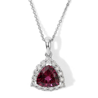 D''Joy Premium Usambara Color Change Garnet, Moissanite Pendant Necklace (18 Inches) in Rhodium Over Sterling Silver 2.55 ctw