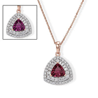 D''Joy Premium Usambara Color Change Garnet, Moissanite Pendant Necklace (18 Inches) in 18K Vermeil RG Over Sterling Silver 2.20 ctw