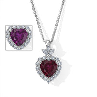 D''Joy Premium Usambara Color Change Garnet, Moissanite Pendant Necklace (18 Inches) in Rhodium Over Sterling Silver 1.90 ctw