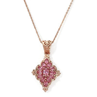 D''Joy Premium Pink Tourmaline 1.10 ctw Pendant Necklace in 18K Vermeil Rose Gold Over Sterling Silver 20 Inches