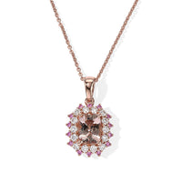 D''Joy Premium Marropino Morganite, Multi Gemstone Pendant Necklace (20 Inches) in 18K Vermeil RG Over Sterling Silver 1.90 ctw