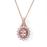Marropino Morganite and Multi Gemstone 1.90 ctw Pendant Necklace in 18K Vermeil Rose Gold Over Sterling Silver 20 Inches