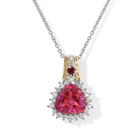 EverTrue Volcanic Triplet Quartz and Multi Gemstone 7.50 ctw Pendant in 18K YG Plated and Platinum Bond with Stainless Steel Necklace 20 Inches